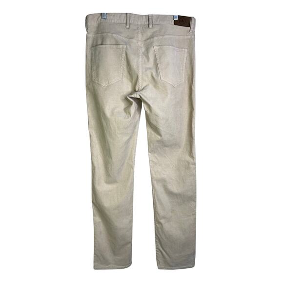 PETER MILLAR Corduroy Pants Mens 33 Tan Jean Cut Straight Leg Classic Mid-Rise - Picture 3 of 7